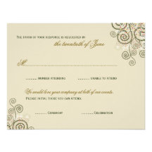 fatfatin Boho Green Spirals Bat Mitzvah RSVP Card Custom Invitation
