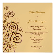 fatfatin Boho Purple Spirals Wedding Invitation