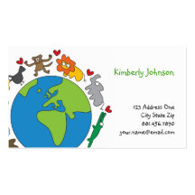 fatfatin Cartoon Animals of The World Businesscard Business Card