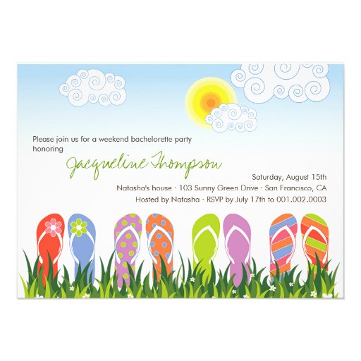 fatfatin Flip Flops Fun In The Sun Bachelorette In Personalized Invites