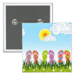 fatfatin Flip Flops Fun In The Sun Custom Button buttons