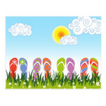 fatfatin Flip Flops Fun in the Sun Custom Postcard postcards
