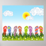 fatfatin Flip Flops Fun In The Sun Custom Poster posters