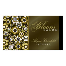 fatfatin Golden Blooms Chic Modern Profile Card Business Card Templates