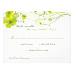 fatfatin Green Hibiscus Swirls & Swallows RSVP Car Personalized Announcement