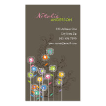 fatfatin Groovy Flower Garden Custom Profile Card Business Card Template