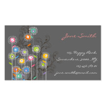 fatfatin Groovy Flower Garden Custom Profile Card Business Card Templates
