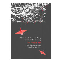 fatfatin Hanging Paper Cranes Wedding Reception Custom Announcement