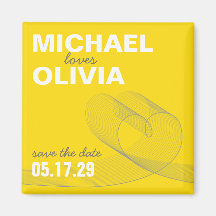 fatfatin Loopy Love Lines Save The Date Magnet