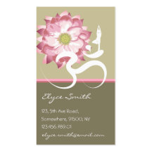 fatfatin Lotus Flower, Yoga and Om Profile Card Business Card Template