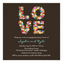 fatfatin LOVE Spring Flowers Engagement Invitation