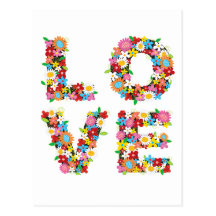 fatfatin LOVE Spring Flowers Thank You Postcard