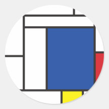 fatfatin Mondrian de Stijl Custom Round Sticker