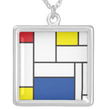 fatfatin Mondrian de Stijl Silver Necklace