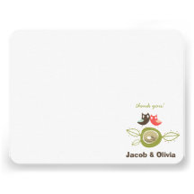 fatfatin Nesting Owl Family Thank You Card Personalised Invite