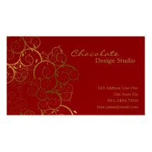 fatfatin Ornamental Gold Spiral Vine Profile Card Business Card