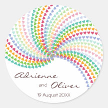 fatfatin Rainbow Heart Sprinkles Favour Stickers