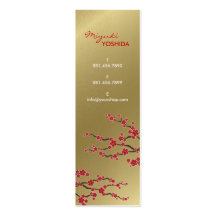 fatfatin Red Sakuras Oriental Zen Profile Card Business Card Templates