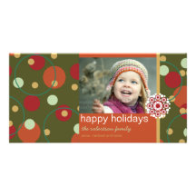 fatfatin Retro Holiday Dots Greeting Photo Card