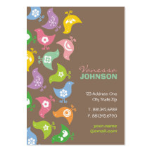 fatfatin Retro Rainbow Chicks Pattern Profile Card Business Card Template