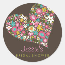 fatfatin Spring Flowers 2 Heart Wedding Sticker