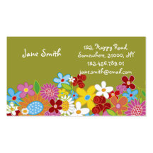 fatfatin Spring Flowers Fun Colourful Profile Card Business Cards