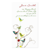 fatfatin Summer Bird and Swirls Profile Card Business Cards
