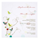 fatfatin Summer Birds And Swirls Wedding Invite