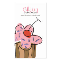 fatfatin Sweet Cherry Cupcakes Profile Card Business Card