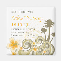fatfatin Tropical Waves Hibiscus Save The Date Magnet