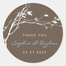 fatfatin Winter Branch Snow Flower Thank You Sticker