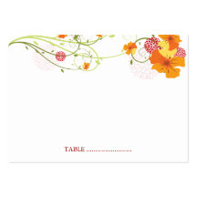 fatfatin Yellow Hibiscus Swirls Guest Place Card Business Card