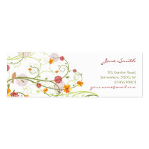 fatfatin Yellow Hibiscus Swirls Swallows Profile Business Card Templates