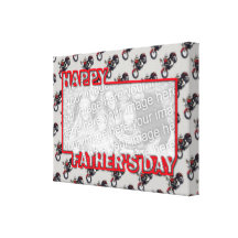 Fathers Day Cut Out ADD YOUR PHOTO Motorcycles Stretched Canvas Prints