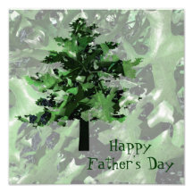 Father's Day: Green Tree Silhouette Photo Print