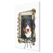 Fathers Day - Stone Paws - Bernese Mountain Dog Gallery Wrapped Canvas