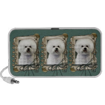 Fathers Day - Stone Paws - Bichon Frise iPhone Speakers