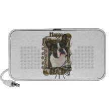 Fathers Day - Stone Paws - Boston Terrier Laptop Speakers