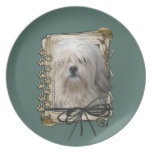 Fathers Day - Stone Paws - Lowchen Dinner Plate