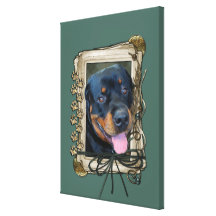 Fathers Day - Stone Paws - Rottweiler - Harley Stretched Canvas Print
