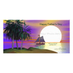 Father's Day Sunset Sail Personalized Photo Card