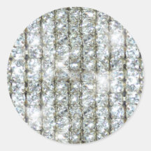 Faux Bling Round Stickers