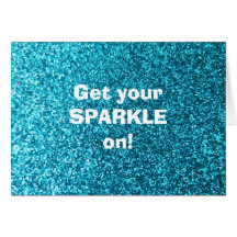 Faux Blue Glitter Greeting Cards