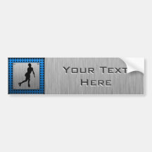 Faux Brushed Metal; Figure Skating Bumper Stickers