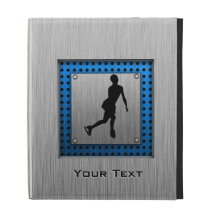 Faux Brushed Metal; Figure Skating iPad Folio Cases