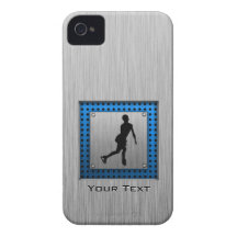 Faux Brushed Metal; Figure Skating iPhone 4 Case-Mate Case