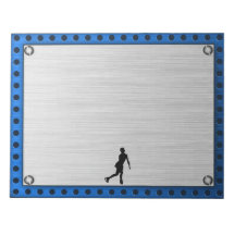 Faux Brushed Metal; Figure Skating Note Pad