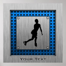 Faux Brushed Metal; Figure Skating Poster
