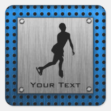 Faux Brushed Metal; Figure Skating Stickers