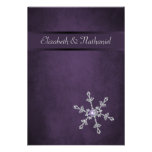 Faux Diamond Snowflake & Ribbon RSVP Card